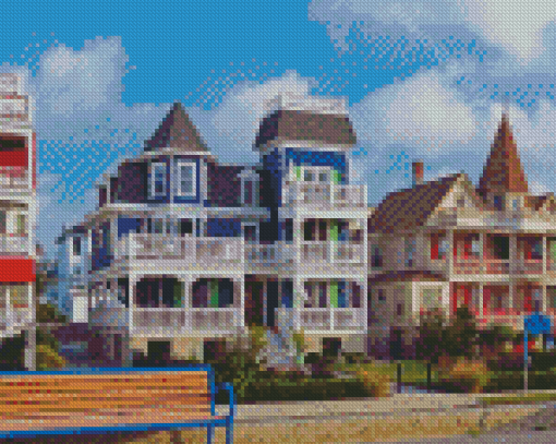 Cape May Houses Diamond Painting