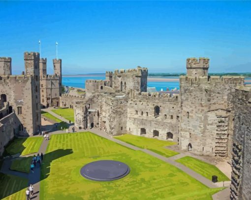 Carnarvon Castle Building Diamond Painting