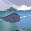 Cartoon Narwhal Underwater Diamond Painting