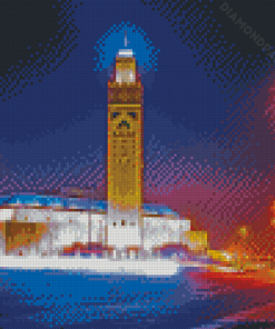 Casablanca Mosque At Night Diamond Painting