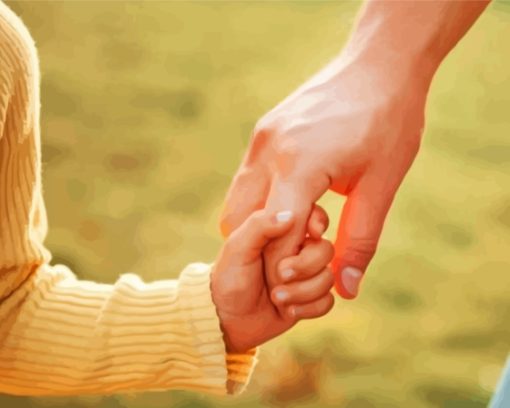 Child And Adult Holding Hands Diamond Painting