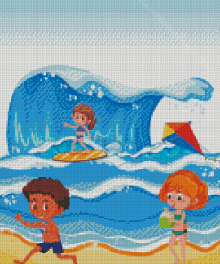 Children Summer Beach Diamond Painting