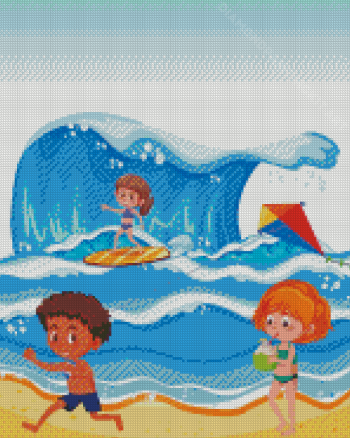 Children Summer Beach Diamond Painting