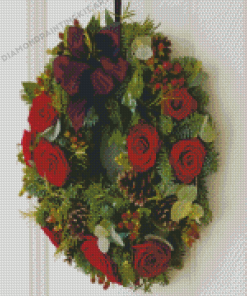 Christmas Roses Wreath Diamond Painting