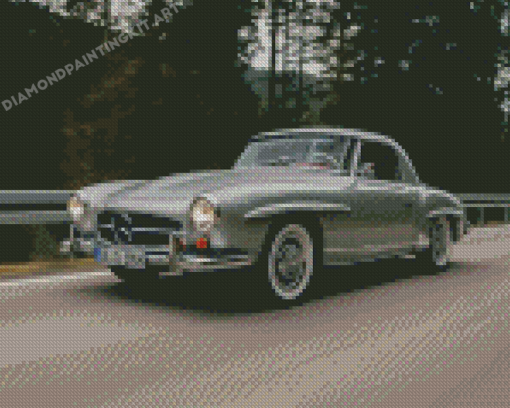 Classic Grey Mercedes Roadster Diamond Painting