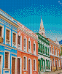 Colorful Buildings Bogota Diamond Painting