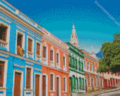 Colorful Buildings Bogota Diamond Painting