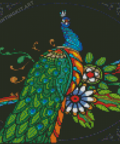 Colorful Peacock Bird Mandala Diamond Painting