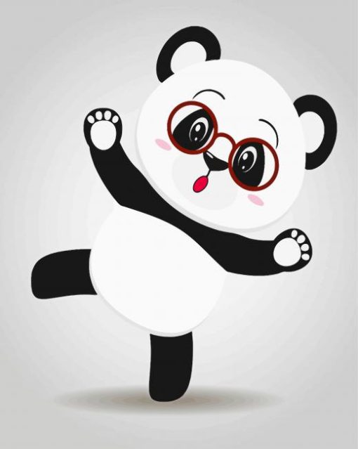 Cute Panda With Glasses Diamond Painting