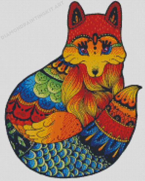 Cute Fox Mandala Diamond Painting