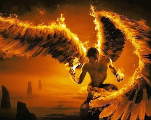 Fire Male Angel Diamond Painting