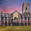 Fountains Abbey At Sunset Diamond Painting