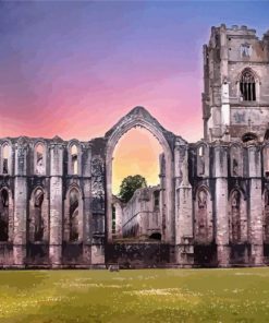 Fountains Abbey At Sunset Diamond Painting