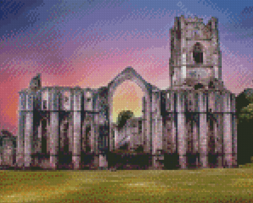 Fountains Abbey At Sunset Diamond Painting