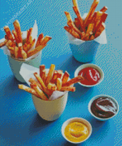 French Fries With Sauces Diamond Painting