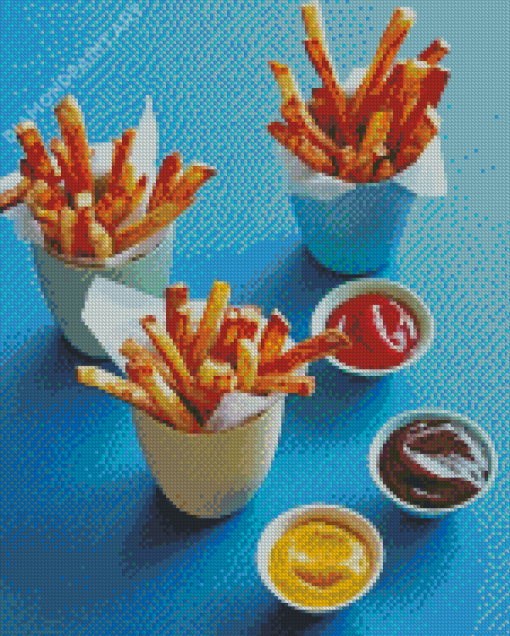 French Fries With Sauces Diamond Painting