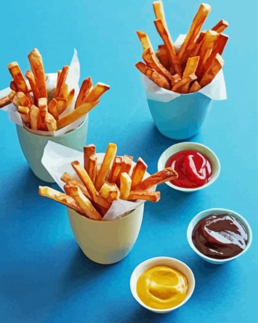 French Fries With Sauces Diamond Painting