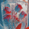 Frozen Pink Roses Diamond Painting