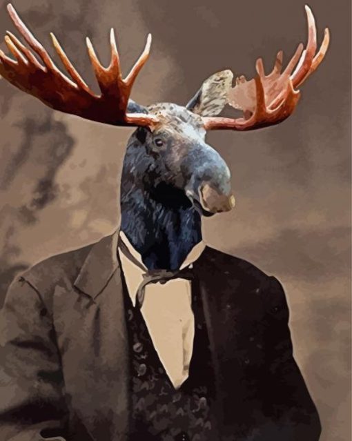 Gentleman Moose Diamond Painting