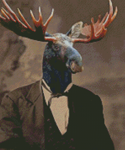 Gentleman Moose Diamond Painting