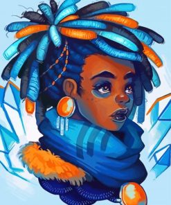 Girl With Blue Dreads Diamond Painting