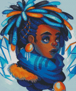 Girl With Blue Dreads Diamond Painting