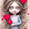 Girl With Hearts Diamond Painting