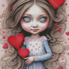 Girl With Hearts Diamond Painting