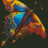 Golden Blue Butterflly Diamond Painting