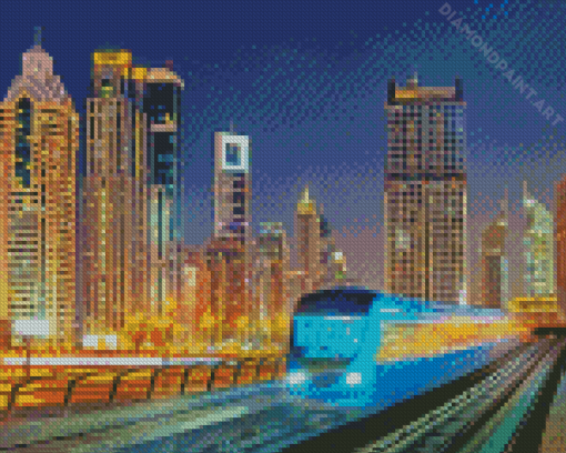 Modern City Dubai Skyline Diamond Painting