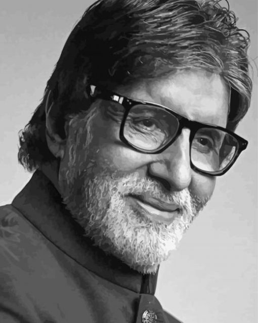 Monochrome Amitabh Bachchan Diamond Painting