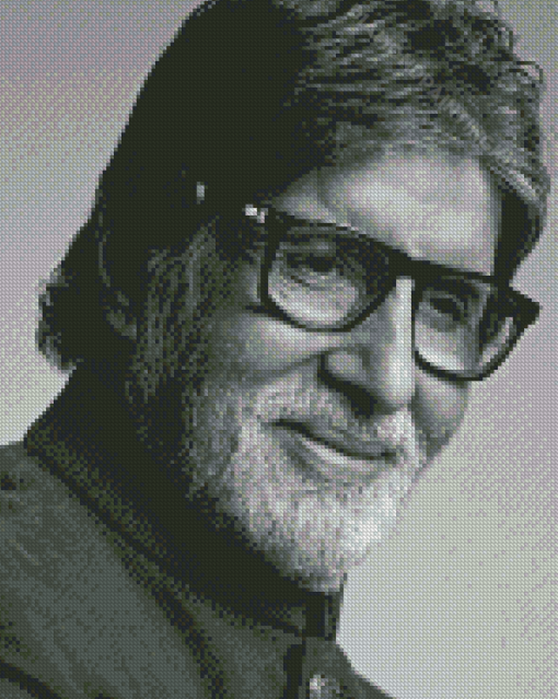 Monochrome Amitabh Bachchan Diamond Painting