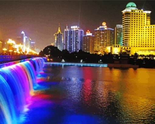 Nanning City By Night Diamond Painting