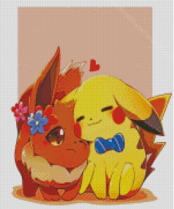 Pikachu And Eevee Friends Diamond Painting