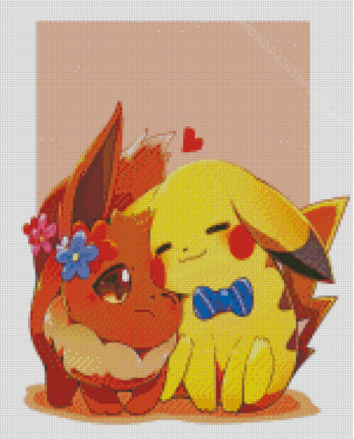 Pikachu And Eevee Friends Diamond Painting