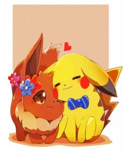 Pikachu And Eevee Friends Diamond Painting