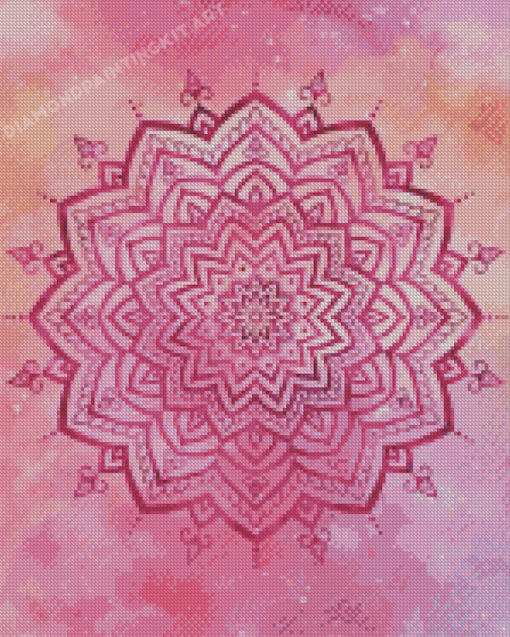 Pink Mandala Namaste Art Diamond Painting