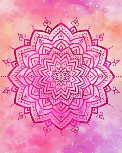 Pink Mandala Namaste Art Diamond Painting