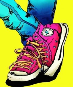 Pink Pop Art Converse Diamond Painting