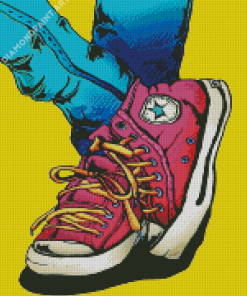 Pink Pop Art Converse Diamond Painting