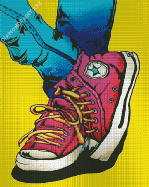 Pink Pop Art Converse Diamond Painting