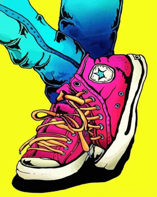 Pink Pop Art Converse Diamond Painting