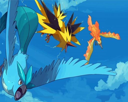 Pokemon Birds Trio Diamond Painting