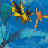 Pokemon Birds Trio Diamond Painting