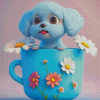 Puppy In A Mug Diamond Painting