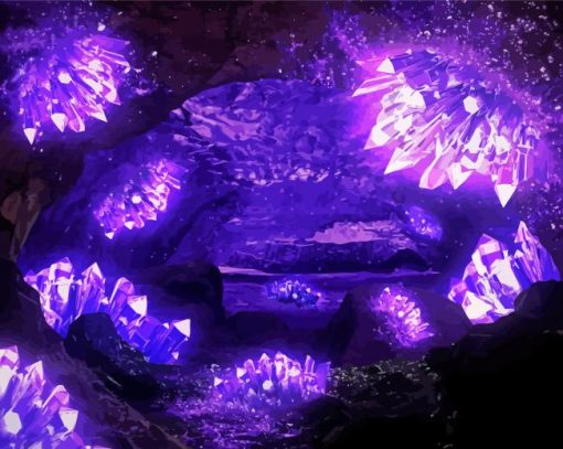 Purple Crystal Cave Diamond Painting