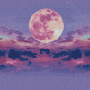 Purple Sky And Moon Diamond Painting