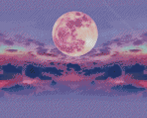 Purple Sky And Moon Diamond Painting