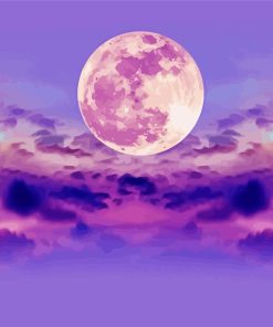 Purple Sky And Moon Diamond Painting