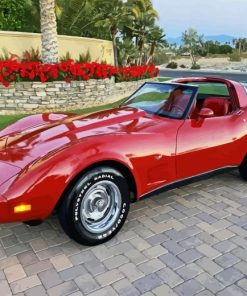 Red 79 Corvette Sport Car Diamond Painting